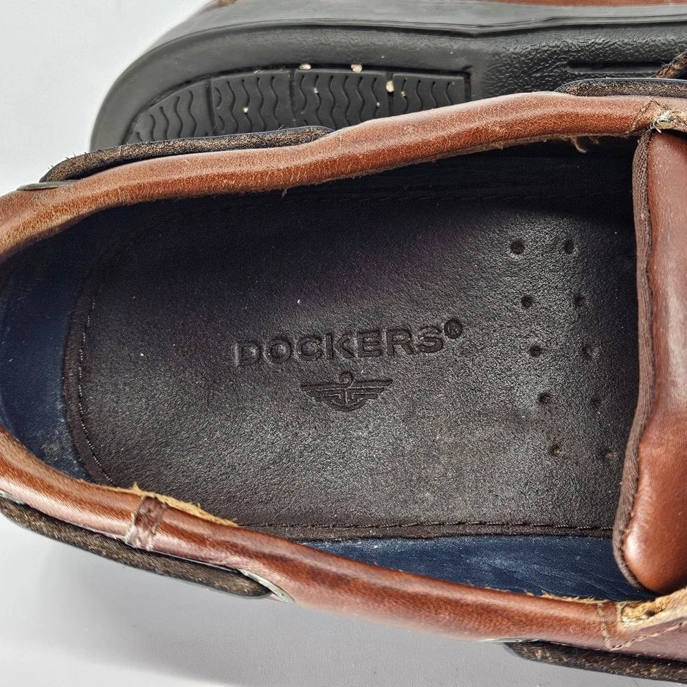 Dockers Men's Brown Leather Classic Boat Shoes Size 9M Preppy Nautical Americana